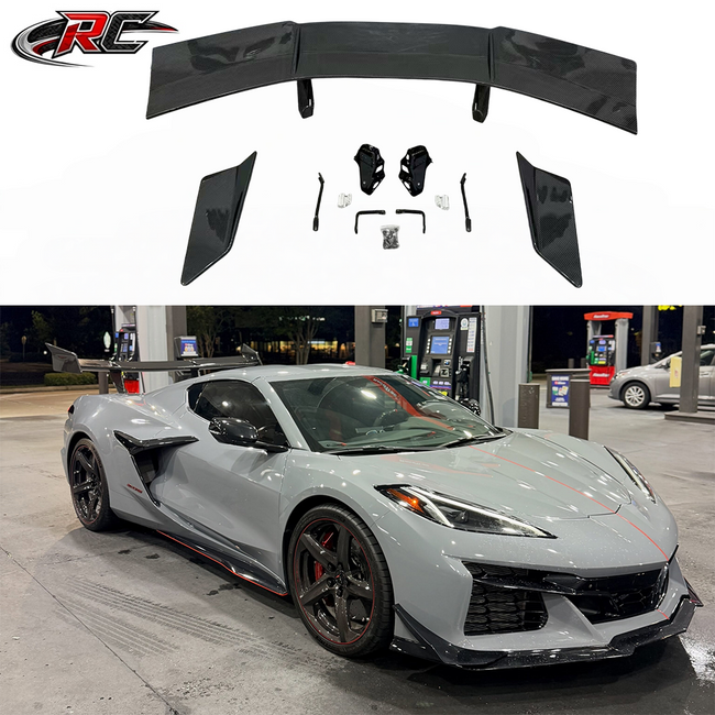 For Chevrolet Corvette C8 Z06 ZR1 Style Dry Carbon Fiber Rear Wing Spoiler