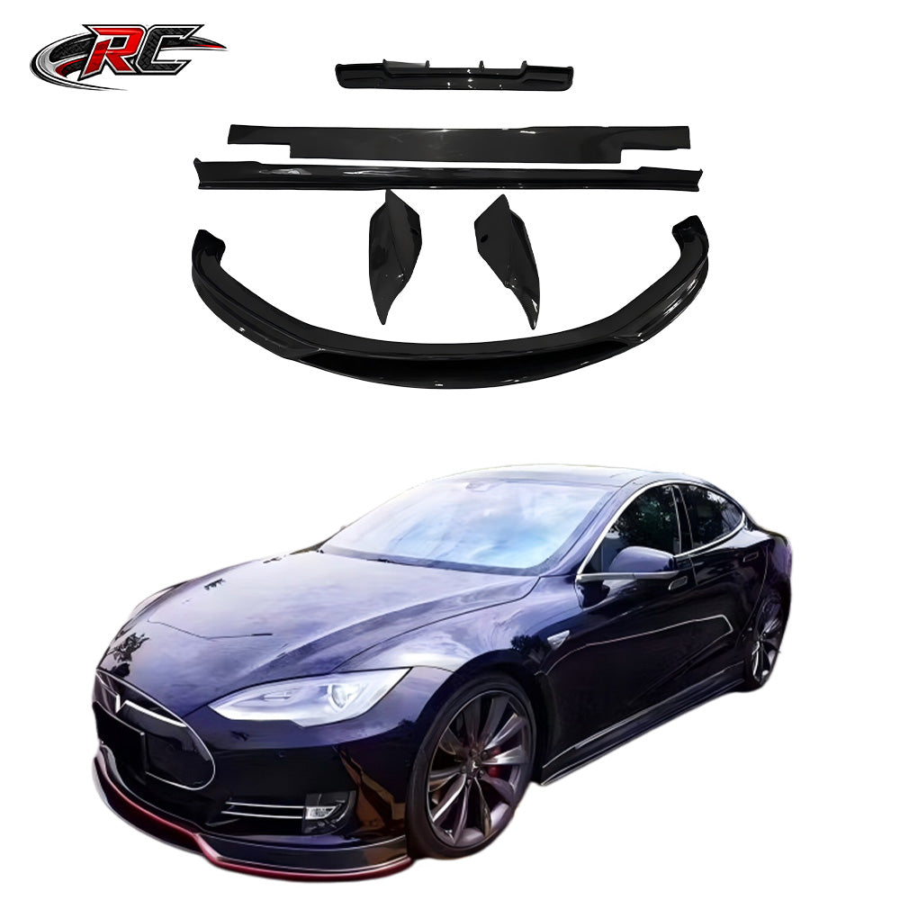 For Tesla Model S RZ Style Narrow Body Front Lip and Side Skirt Kit