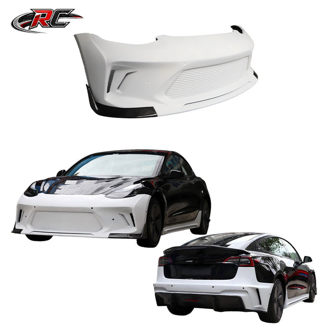 For Tesla Model 3 Resin Exterior Body Kit - Sculpted Bumper Style