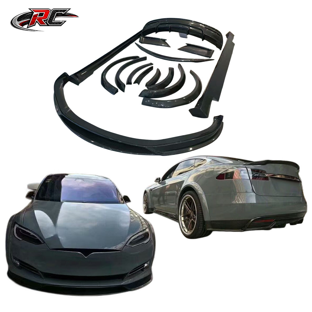 For Tesla Model S RZ Style Wide Body Fender Flare and Lip Kit