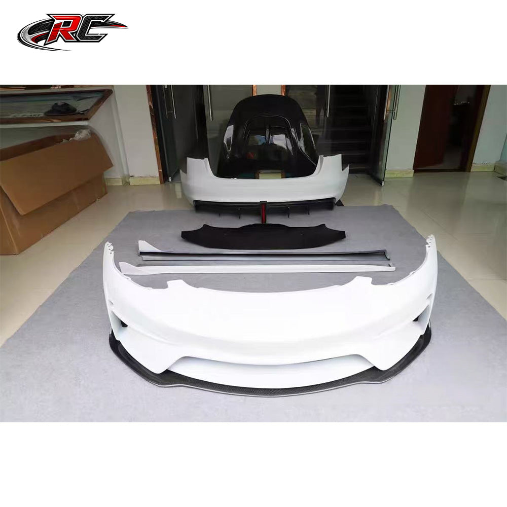 For Tesla Model 3 Resin Body Kit with Front and Rear Bumpers, Side Skirts, Hood and Spoiler