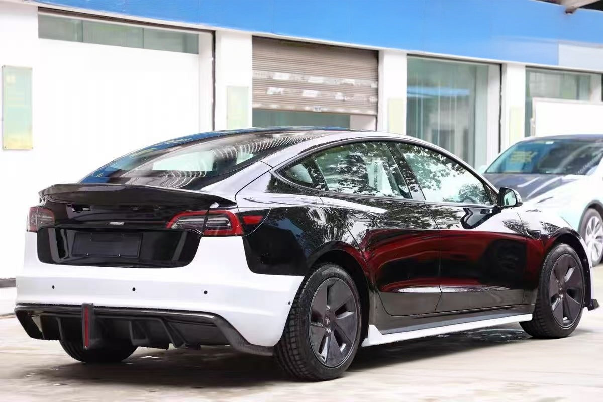 For Tesla Model 3 Resin Body Kit with Front and Rear Bumpers, Side Skirts, Hood and Spoiler
