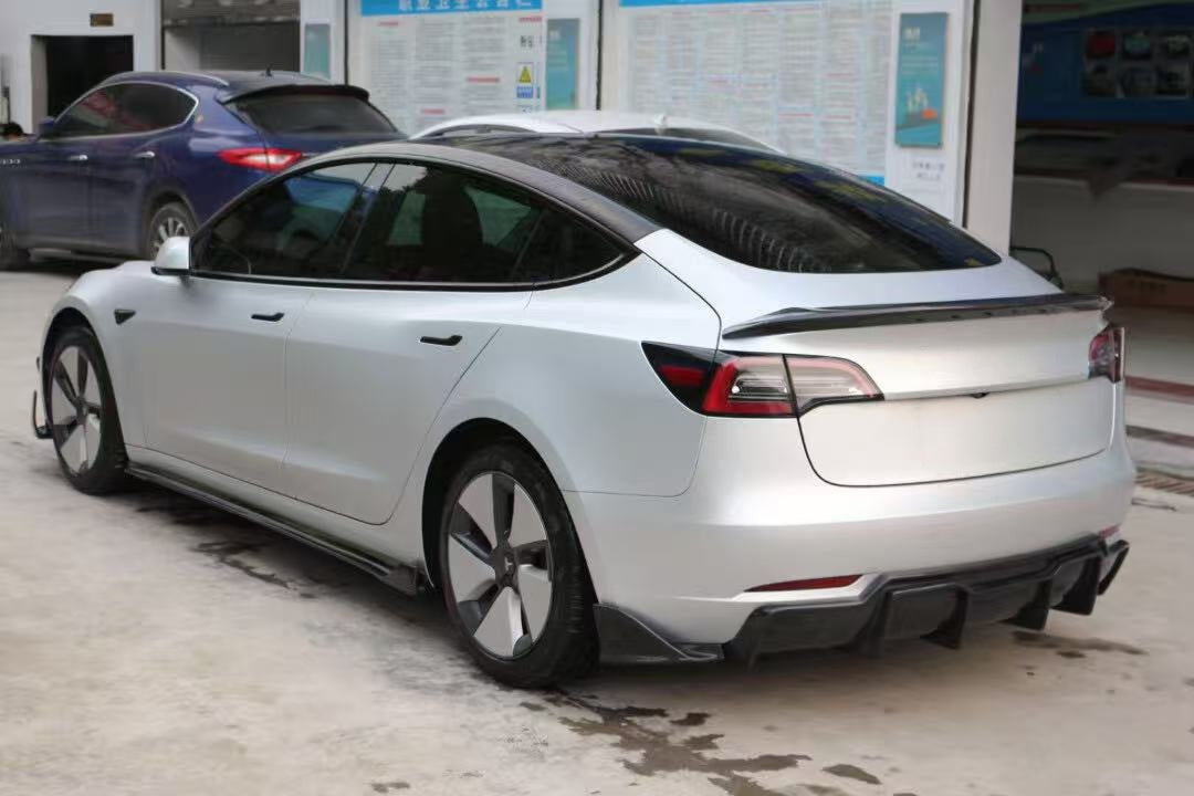 For Tesla Model 3 V Style Front Lip, Side Skirt and Rear Diffuser Body Kit