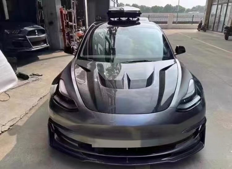 For Tesla Model 3 Carbon Fiber Vented Hood