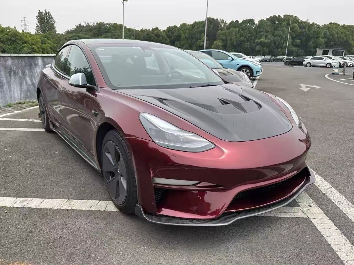 For Tesla Model 3 Resin Body Kit with Front and Rear Bumpers, Side Skirts, Hood and Spoiler