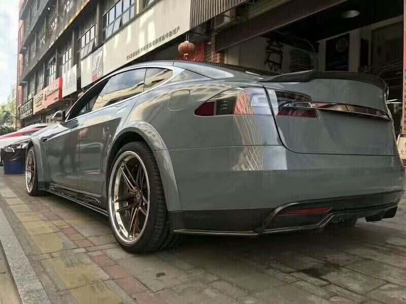 For Tesla Model S RZ Style Wide Body Fender Flare and Lip Kit