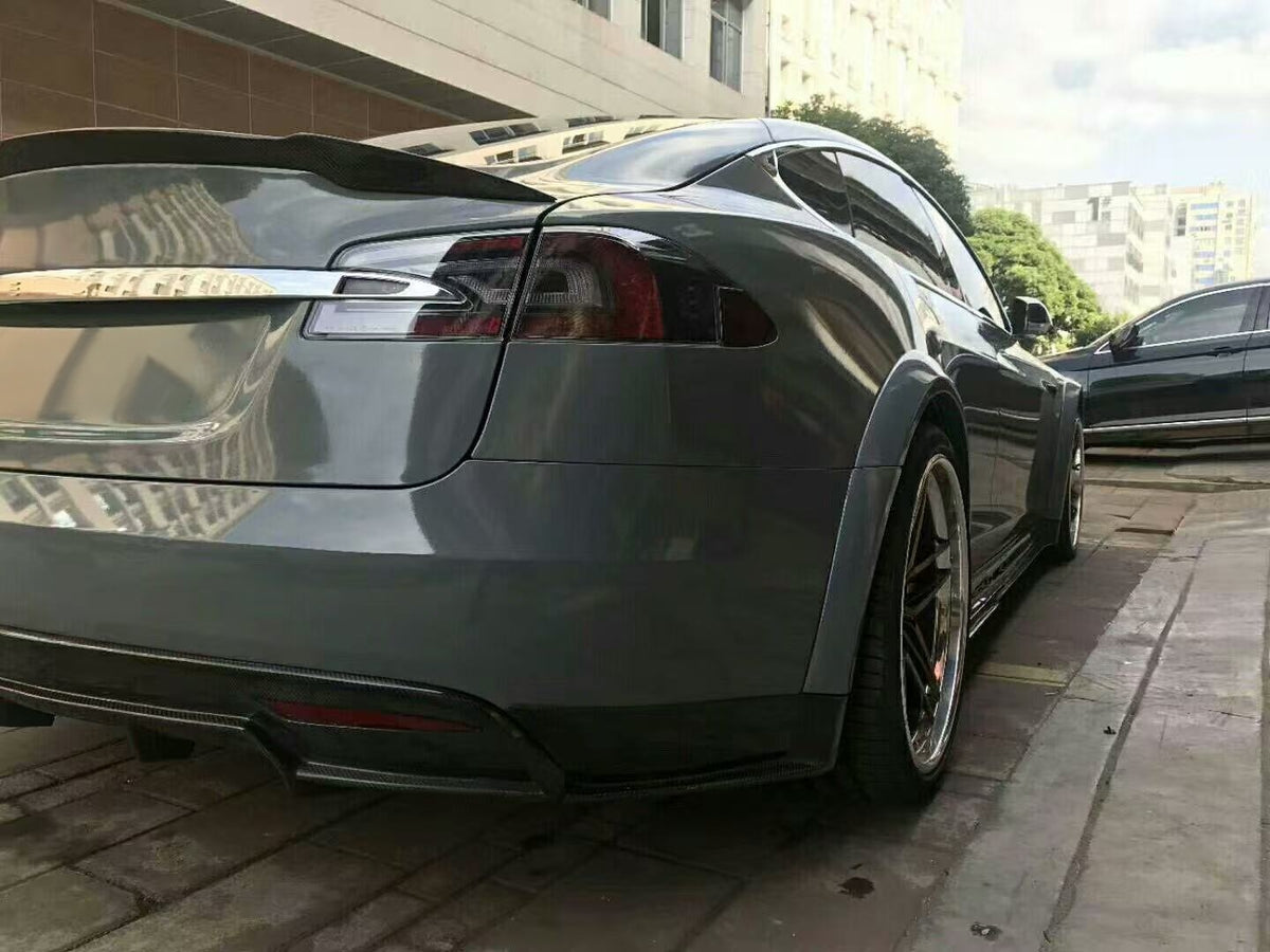 For Tesla Model S RZ Style Wide Body Fender Flare and Lip Kit