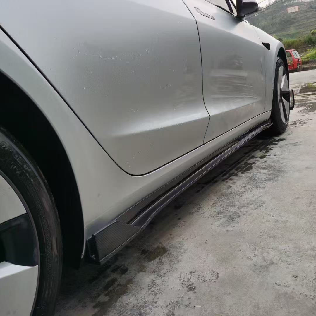 For Tesla Model 3 V Style Front Lip, Side Skirt and Rear Diffuser Body Kit